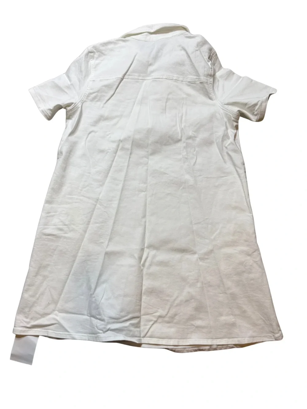 NWT White Denim Inspired Shirt Dress XL Collared A-Line Mini Dress - Picture 5 of 5